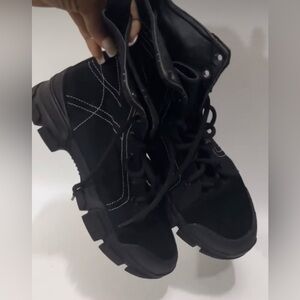 Prelove Gucci leather canvas suede Combat Boot